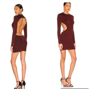 H:ours Willow Open Back Mini With Chain in Black Metallic Red Size S